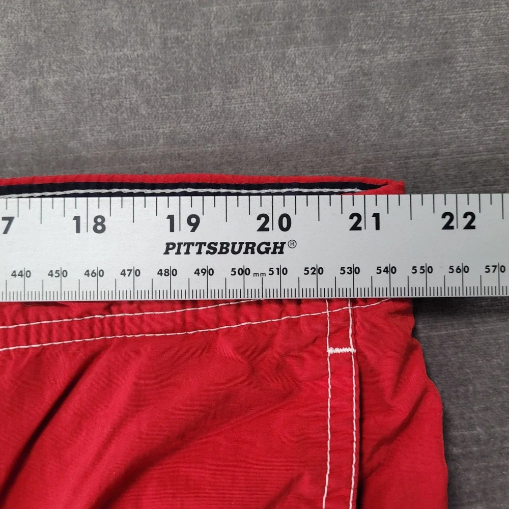 Tommy‎ Hilfiger Y2K Mens Red Cargo Swim Trunks XL Mesh Lined Board Shorts